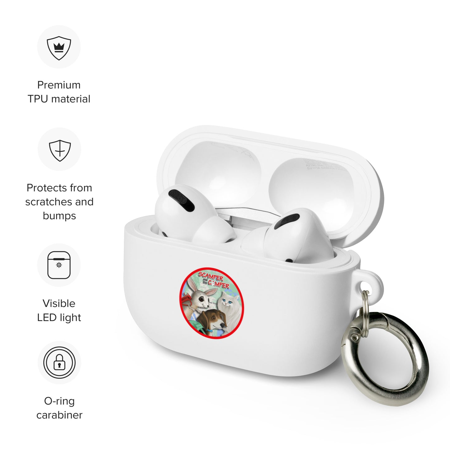 Scamper and the Camper Map AirPods case