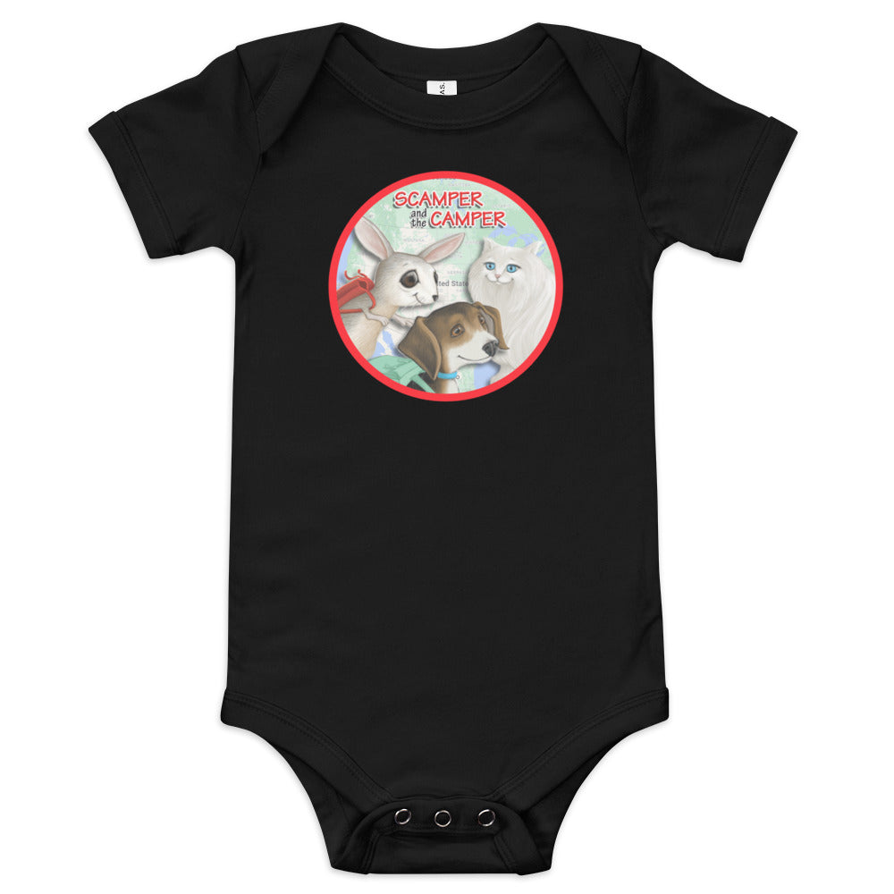 Scamper and the Camper Map Baby short sleeve one piece