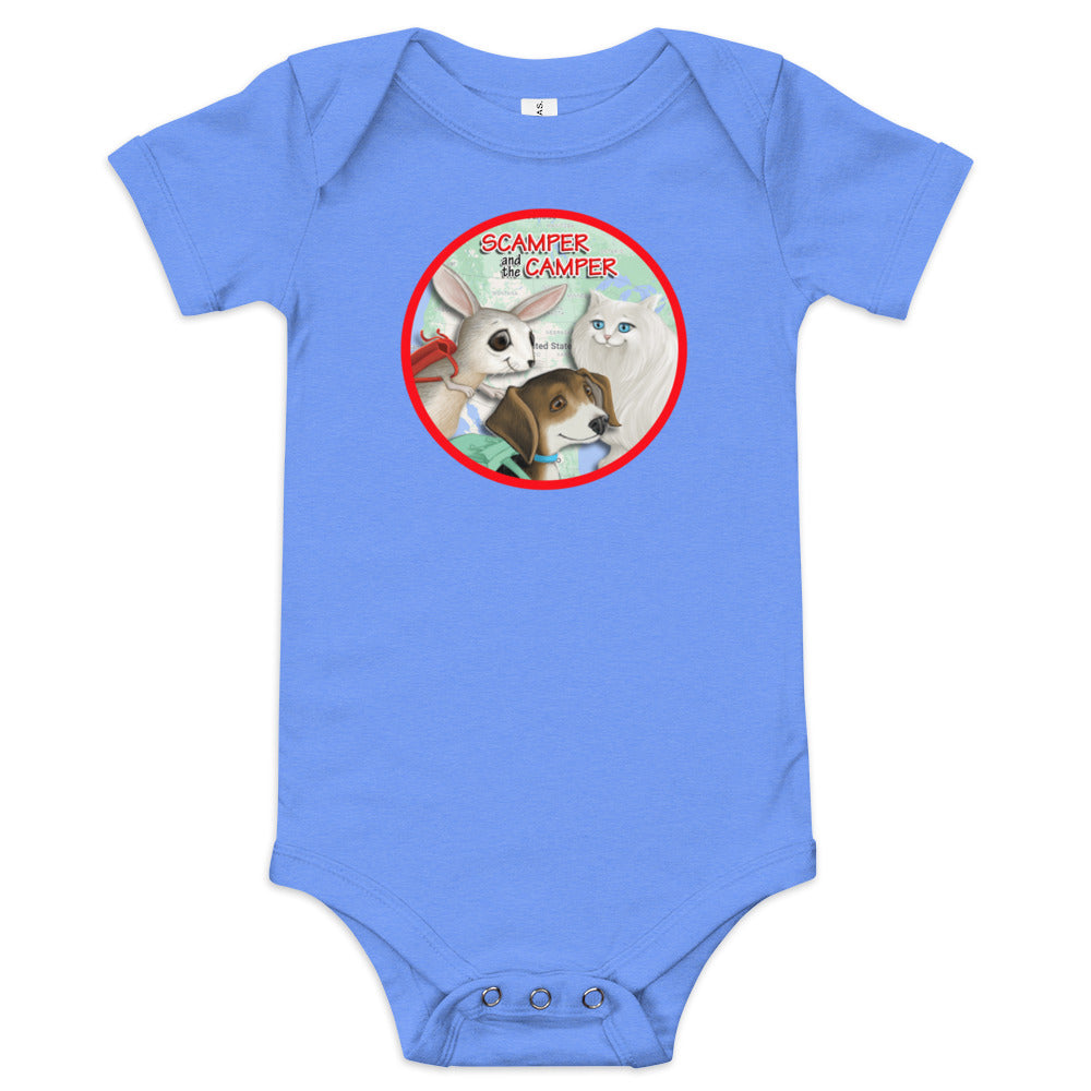 Scamper and the Camper Map Baby short sleeve one piece