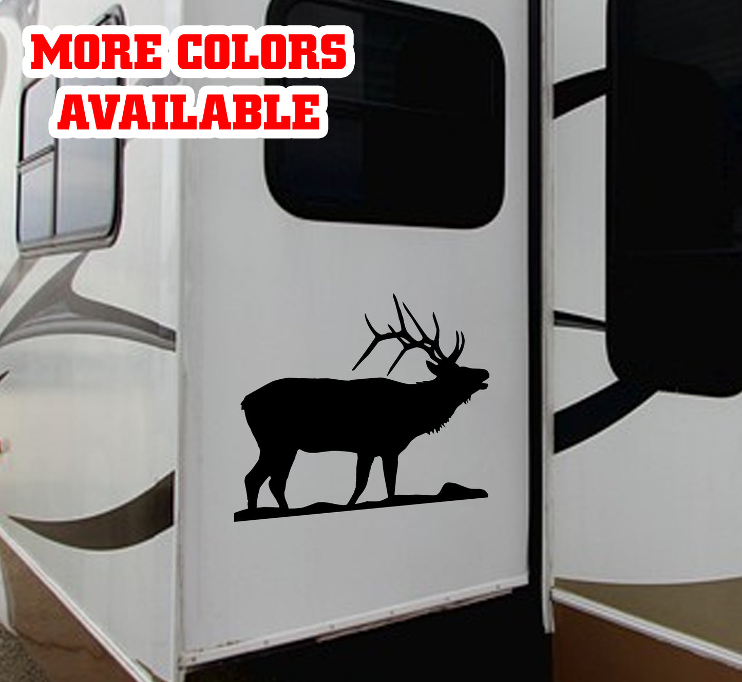 Elk Vinyl Sticker Decal Graphic | RV Slide Decal RV Door Decal Travel Trailer Camper Colorado Elk Wapiti