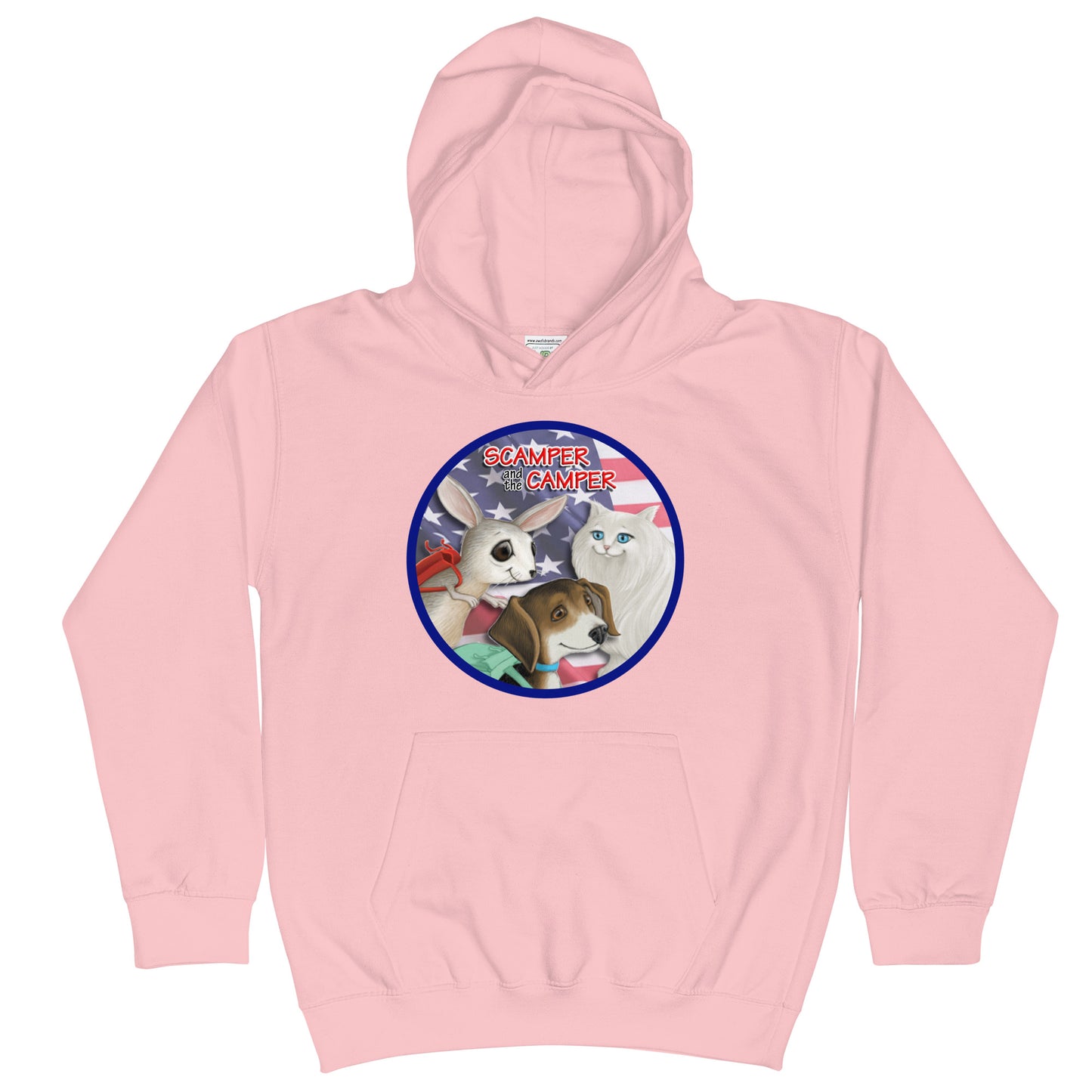 Scamper and the Camper Flag Kids Hoodie