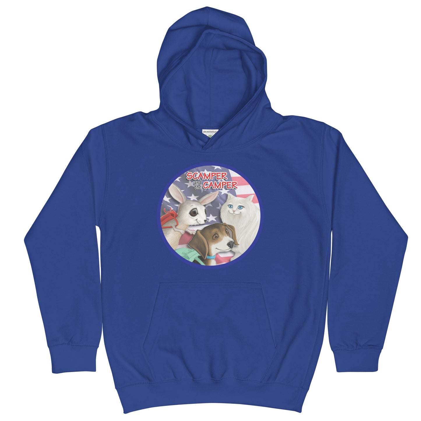 Scamper and the Camper Flag Kids Hoodie