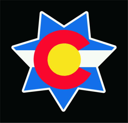Colorado State Flag 7 Star Sheriff's Badge Vinyl Sticker Decal