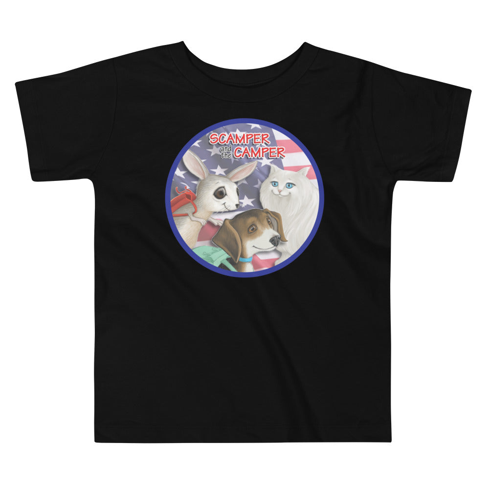Scamper and the Camper Toddler Flag Tee