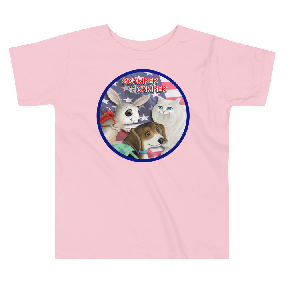 Scamper and the Camper Toddler Flag Tee