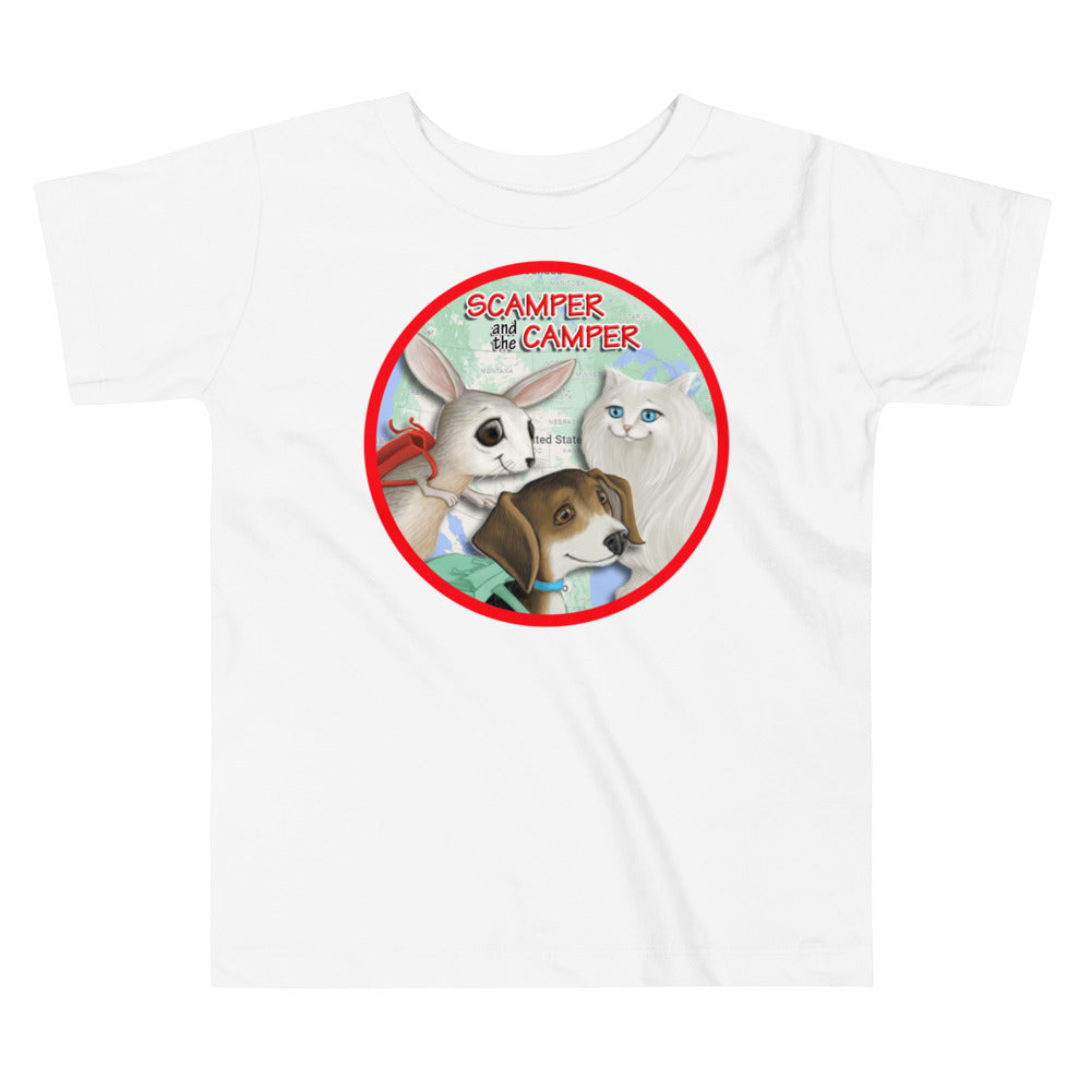 Scamper and the Camper Toddler Map Tee