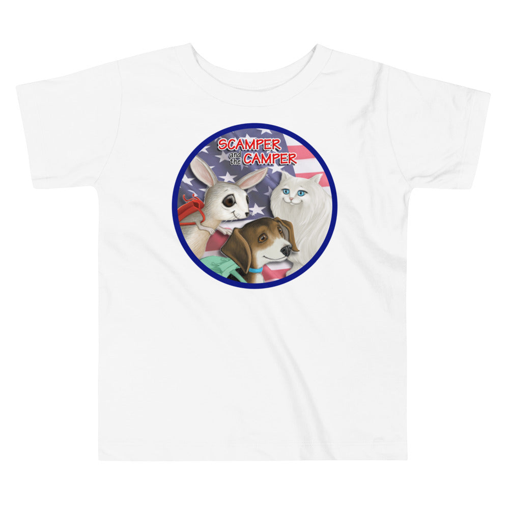 Scamper and the Camper Toddler Flag Tee