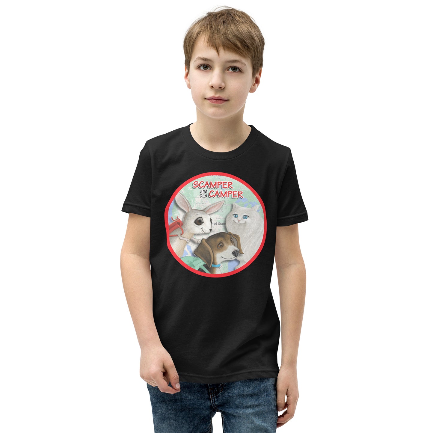 Scamper and the Camper Youth Map Tee